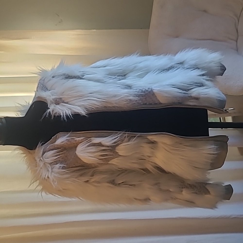 Zara zip up fur sweater jacket